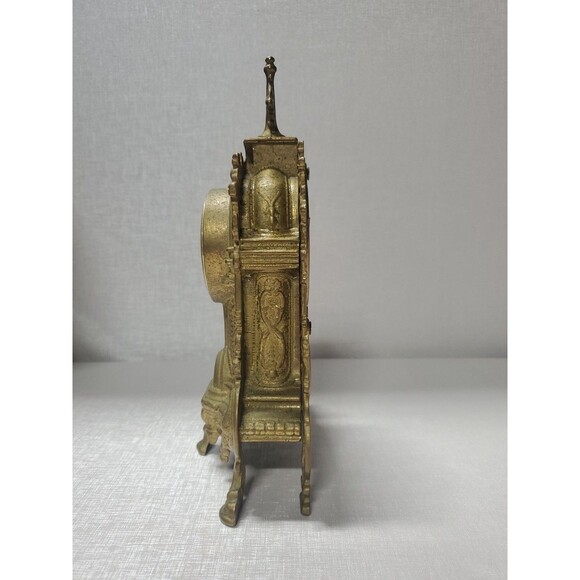 Vtg Uranio Ornate Brass Mantel Clock Italian Quartz Germany DOES WORK - Picture 2 of 9